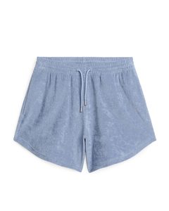 Cotton Towelling Shorts Dusty Blue