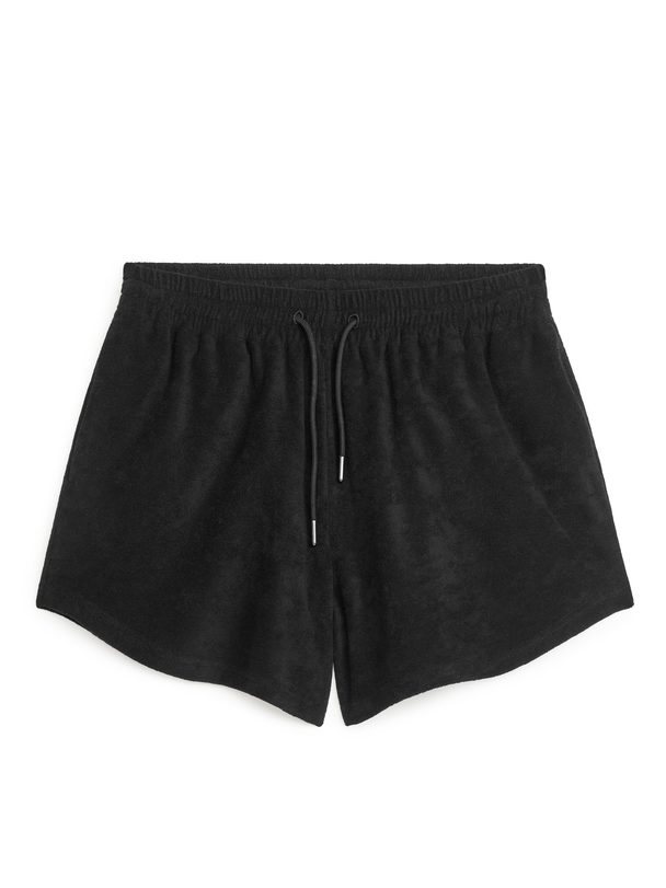 ARKET Cotton Towelling Shorts Black
