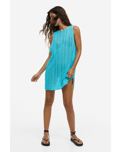 Crochet-look Beach Dress Blue