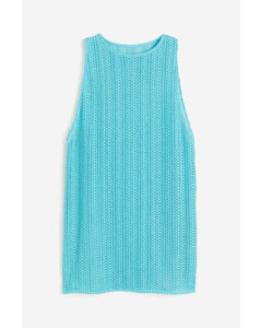 Crochet-look Beach Dress Blue