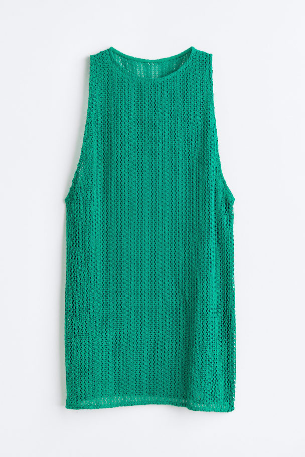 H&M Strandklänning Med Virkad Look Grön