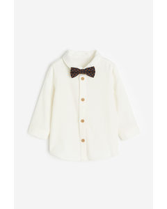 Shirt And Bow Tie Cream