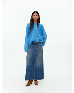 Maxi Denim Skirt Mid Blue
