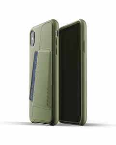 Full Leather Wallet Case For Iphone Xs Max - Olive