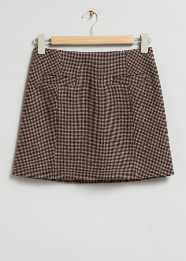 & Other Stories A-line Mini Skirt Brown Checked