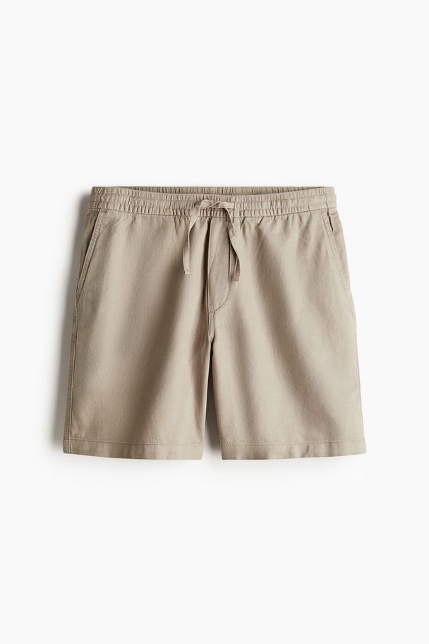 H&M Shorts aus Leinenmix in Relaxed Fit Beige