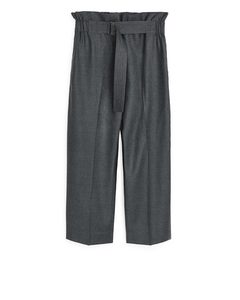 Relaxed Flannel Trousers Grey Melange