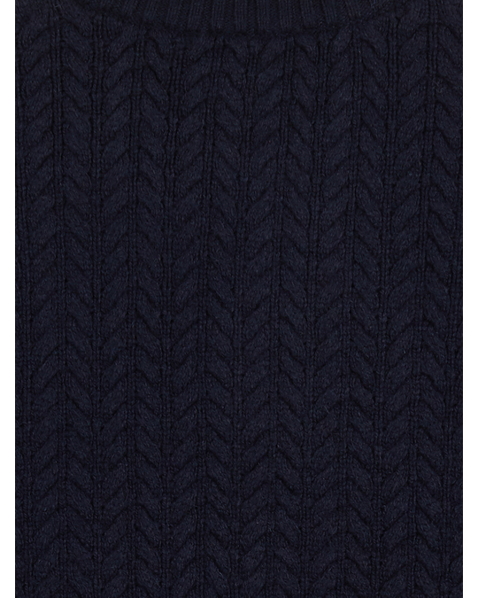 Arket Cable-Knit Wool Dress Dark Blue