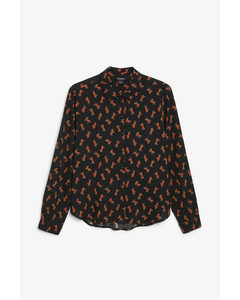 Classic button-up blouse Horse power