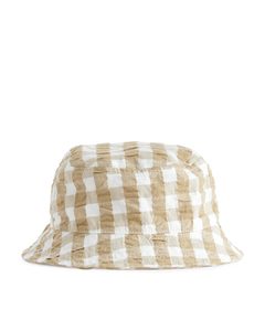 Seersucker Bucket Hat Beige/white