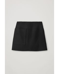 Wool Mini Skirt Black