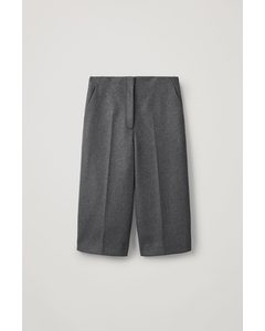 Wool-blend Long Shorts Dark Grey Melange