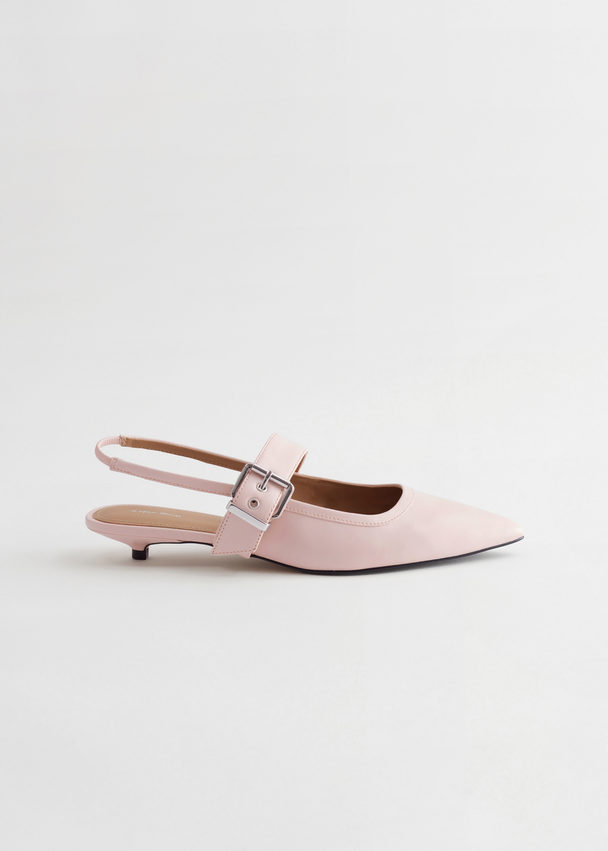 & Other Stories Slingback Leather Ballerinas Light Apricot