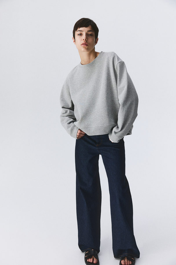 H&M Oversized Sweater Lichtgrijs Gemêleerd