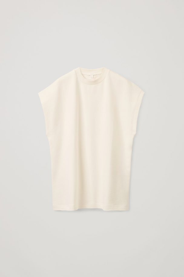 COS Oversized Cap Sleeve Top Off-white