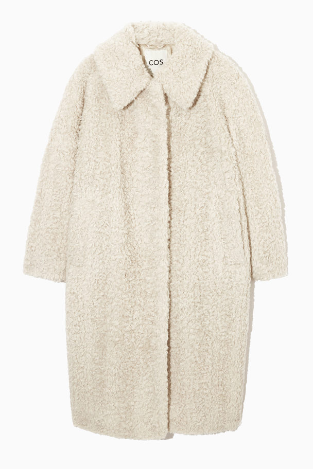 COS Faux Shearling Coat Off-white