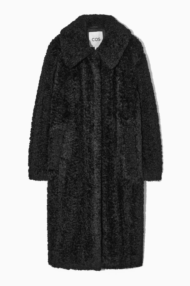COS Faux Shearling Coat Black
