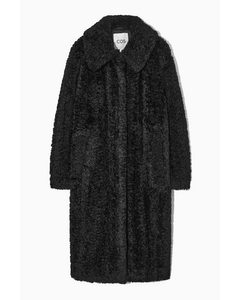 Faux Shearling Coat Black