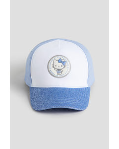 Bedruckte Cap Hellblau/Hello Kitty