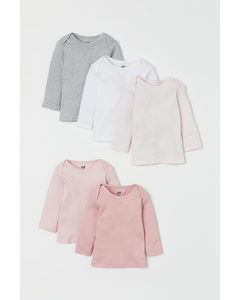 Set Van 5 Tricot Shirts Roze/meerkleurig