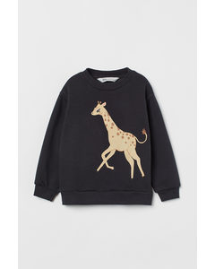 Sweatshirt mit Druck Dunkelgrau/Giraffe