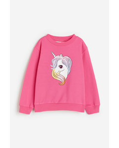 Printed Sweatshirt Pink/unicorn