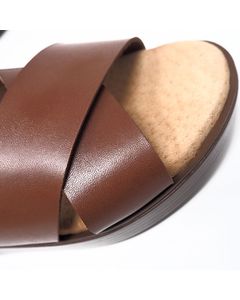 Cira Platform Sandal In Brown Leather