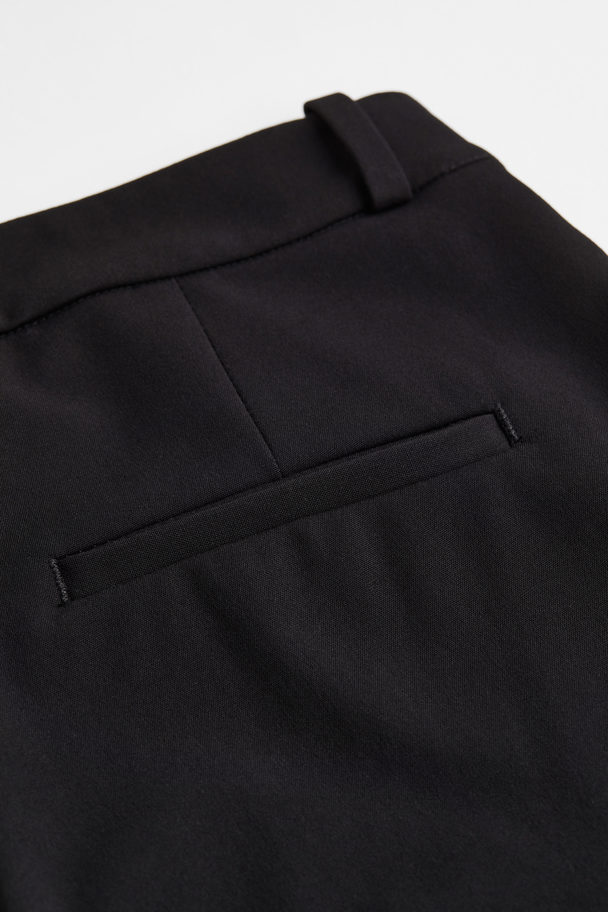 H&M Flared Crease-leg Trousers Black