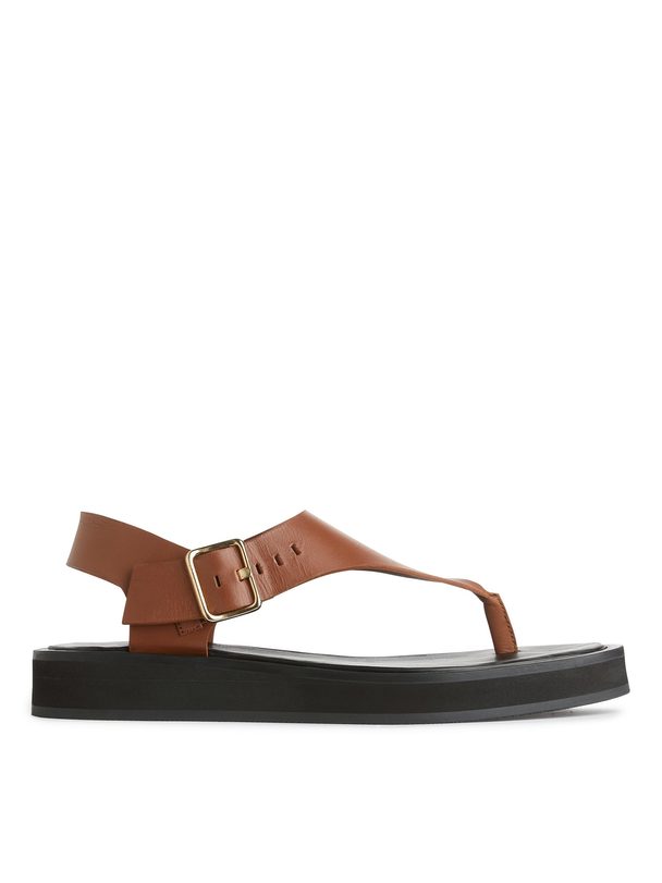 ARKET Chunky Leather Sandals Brown