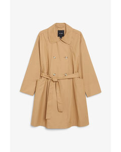 Double breasted trench coat Tanned beige