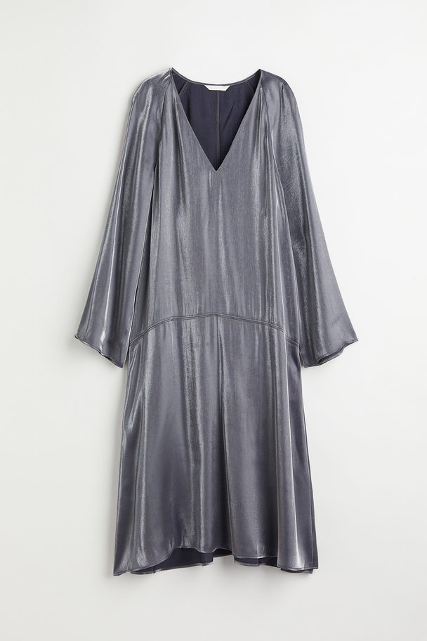H&M High-sheen Dress Dark Grey