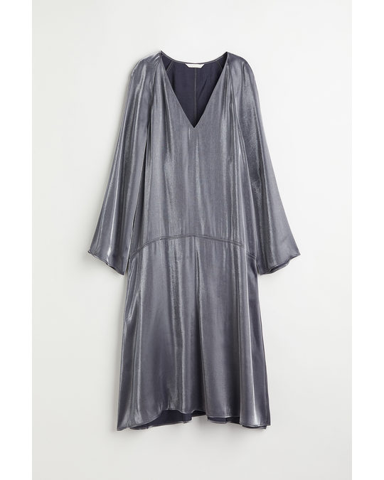 H&M High-sheen Dress Dark Grey