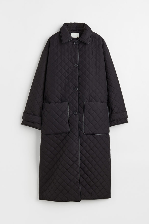 H&M Quilted Coat Black