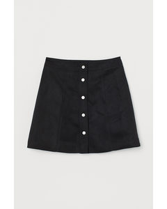 A-line Skirt Black/imitation Suede