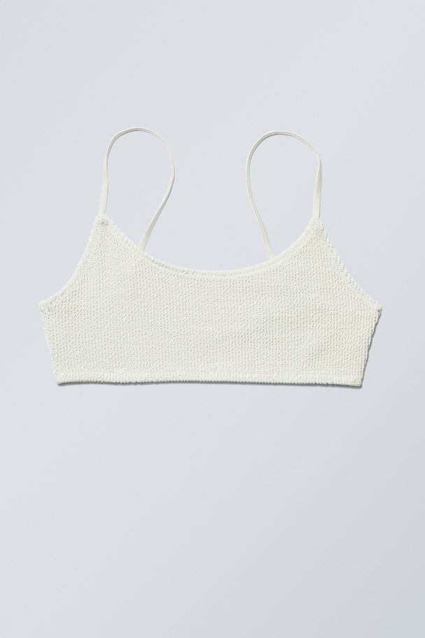 Weekday Sunny Structured Swim Top Off-white