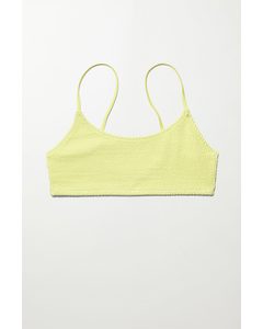 Sunny Structured Swim Top Pale Yellow