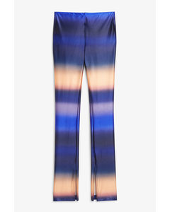 Trousers With Slits Blue Black Fading Colours