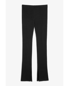 Trousers With Slits Black