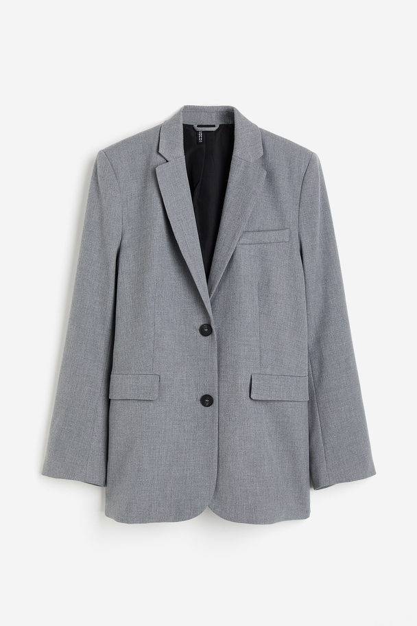 H&M Einreihiger Blazer Graumeliert