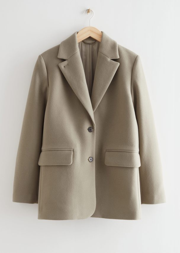 & Other Stories Oversized-Wollblazer Taupe