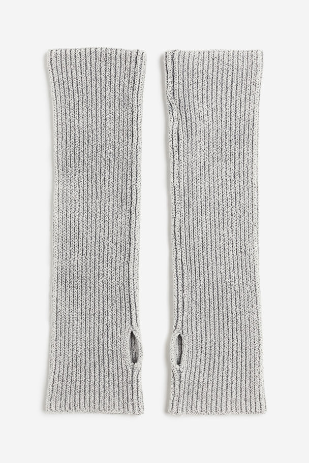 H&M Rib-knit Arm Warmers Light Grey