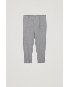 Relaxed Crepe Wool Trousers Light Grey Melange