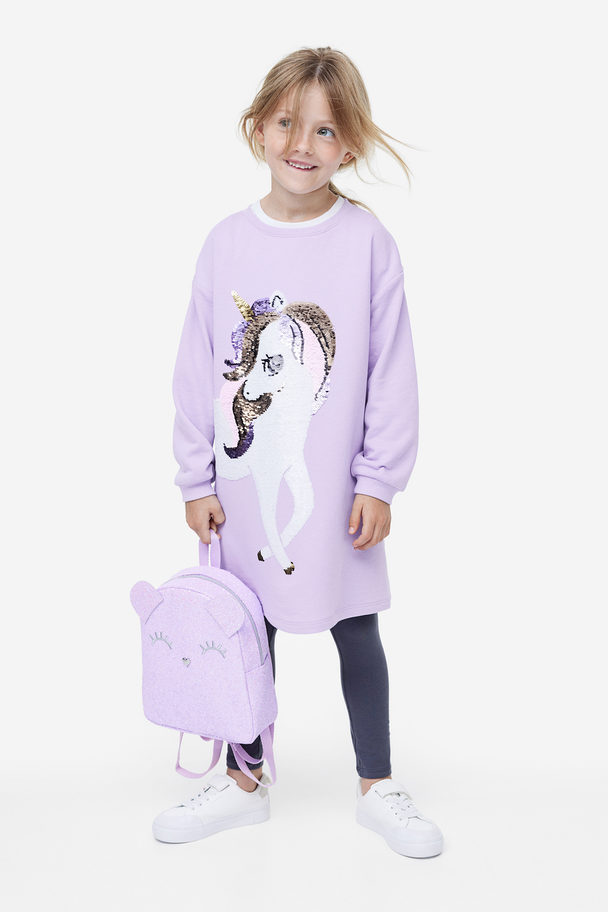 H&M Sequin-detail Dress Light Purple/unicorn