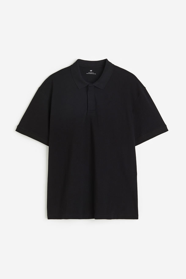 H&M Poloshirt I Piqué Relaxed Fit Sort