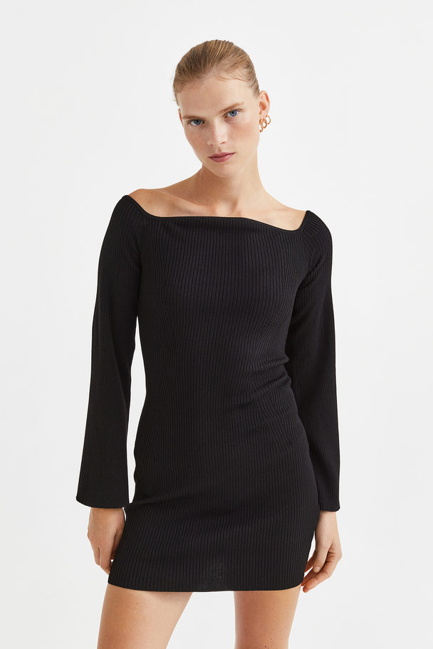 H&M Short Bodycon Dress Black