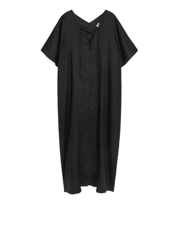 Arket Linen Tunic Dress Black
