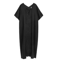 Linen Tunic Dress Black