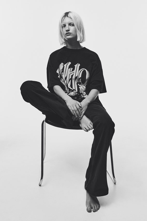 H&M Oversized Printed T-shirt Black/the Who