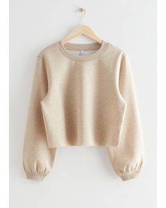 Boxy Jersey Sweater Beige