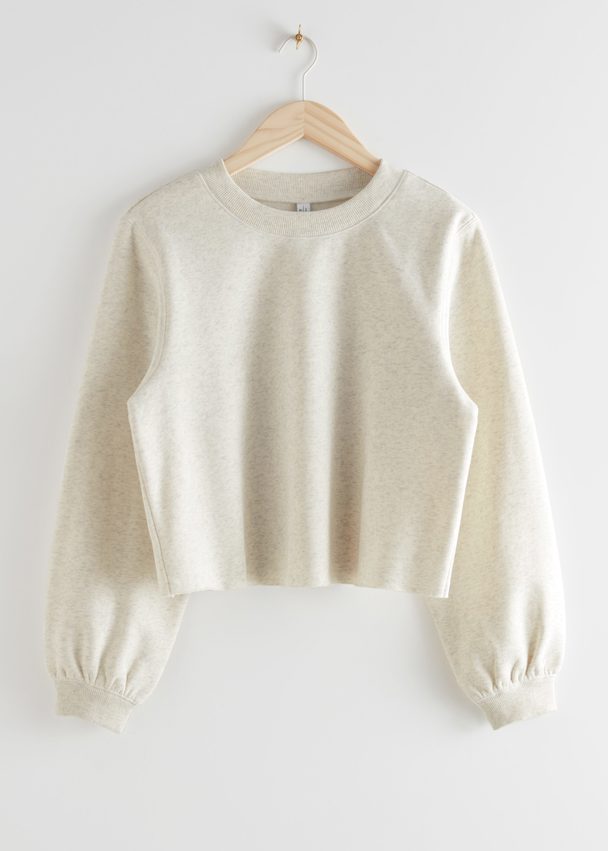 & Other Stories Boxy Jersey Sweater White Melange